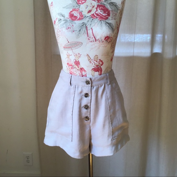 Button Fly High Rise Shorts - Picture 2 of 7